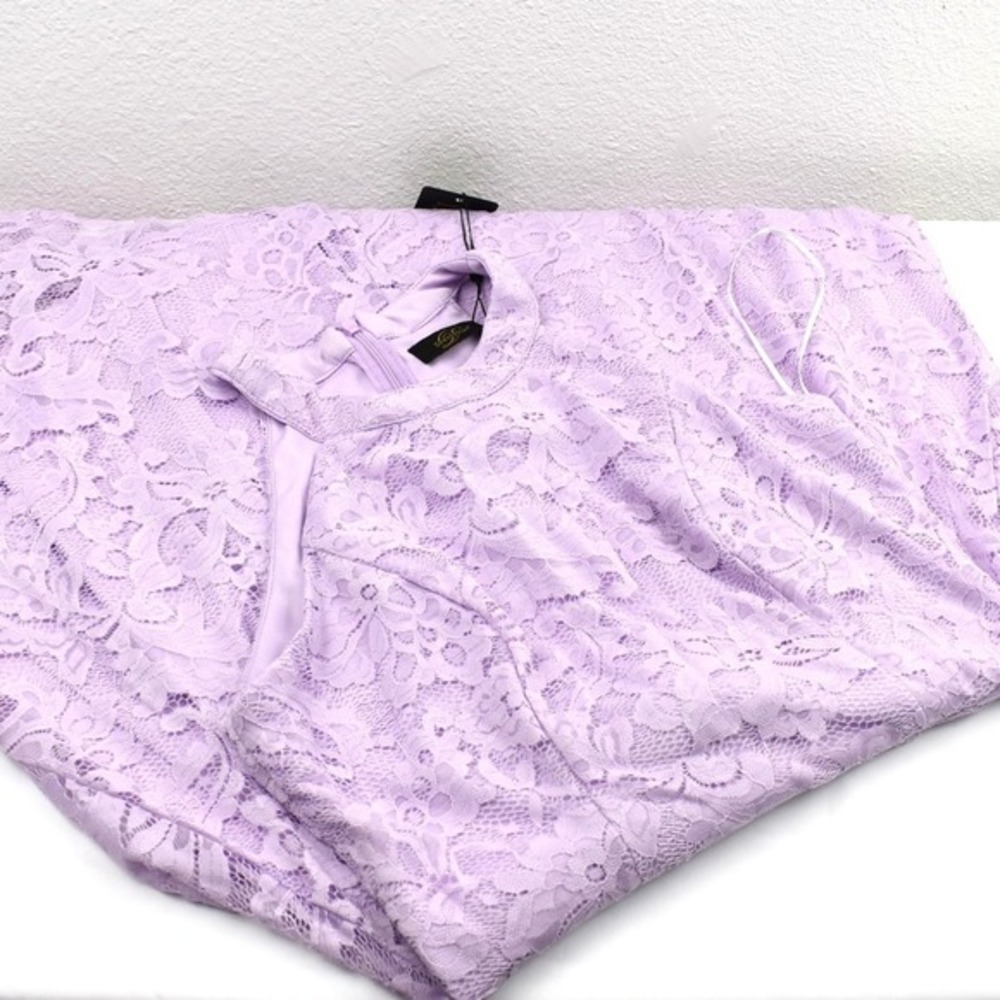 Dressystar Women Halter Lace Hi-Lo Dress‎ New Size Medium Color Lavender